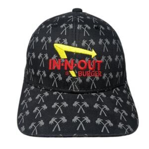 In-N-Out Burger Strapback Baseball Cap Black One Size Adjustable Embroidered